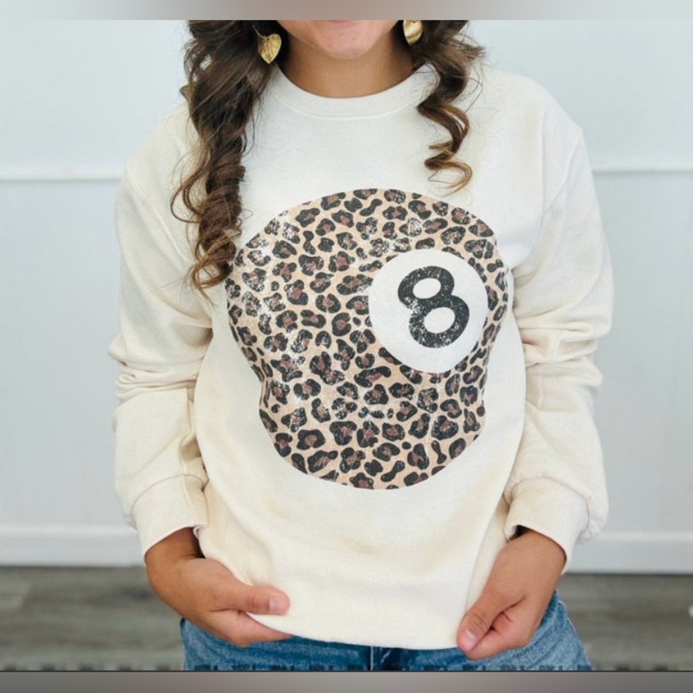 NWT Leopard Print 8 Ball Sweatshirt